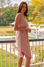Load image into Gallery viewer, Alma Midi Pink Linen Look Zip Front Dress