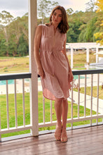 Load image into Gallery viewer, Alma Midi Pink Linen Look Zip Front Dress