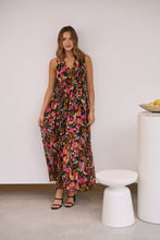 Load image into Gallery viewer, Gillian Black/Rust/Pink Multi Print Maxi Dress