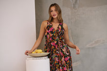 Load image into Gallery viewer, Gillian Black/Rust/Pink Multi Print Maxi Dress