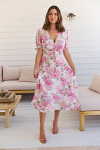 Load image into Gallery viewer, Sadie White/Pink Floral Print Maxi Dress