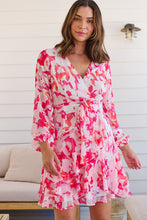 Load image into Gallery viewer, Lara Chiffon Pink/White Floral Evening Dress