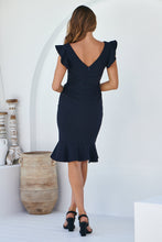 Load image into Gallery viewer, Alessi Navy Frill Evening Dress