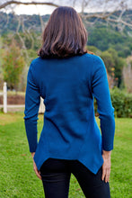 Load image into Gallery viewer, Madison Peplum Teal Long Sleeve Top