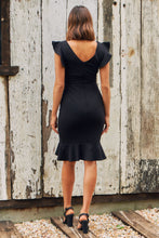 Load image into Gallery viewer, Alessi Black Frill Evening Dress