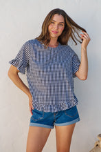 Load image into Gallery viewer, Aries Black/White Gingham Print Tee