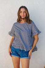 Load image into Gallery viewer, Aries Black/White Gingham Print Tee