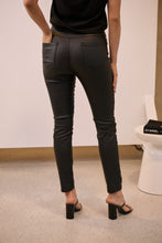 Load image into Gallery viewer, High Waist Black Wax Ribbed Patched Knee Pant