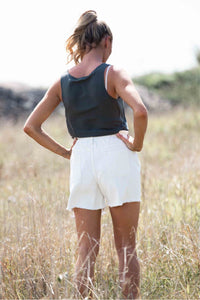 Anodella White Denim Shorts