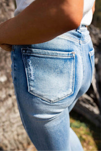 High Waist torn washed jeans