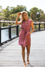 Load image into Gallery viewer, Cleo Red Floral Zip Front Dress