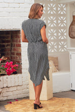 Load image into Gallery viewer, Lorena Black Stripe Tie Front Dress