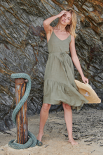 Load image into Gallery viewer, Paula Tiered Khaki Maxi Dress