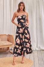 Load image into Gallery viewer, Charlotte Strapless Black/Beige/Red Jumpsuit