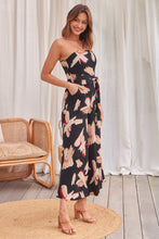 Load image into Gallery viewer, Charlotte Strapless Black/Beige/Red Jumpsuit