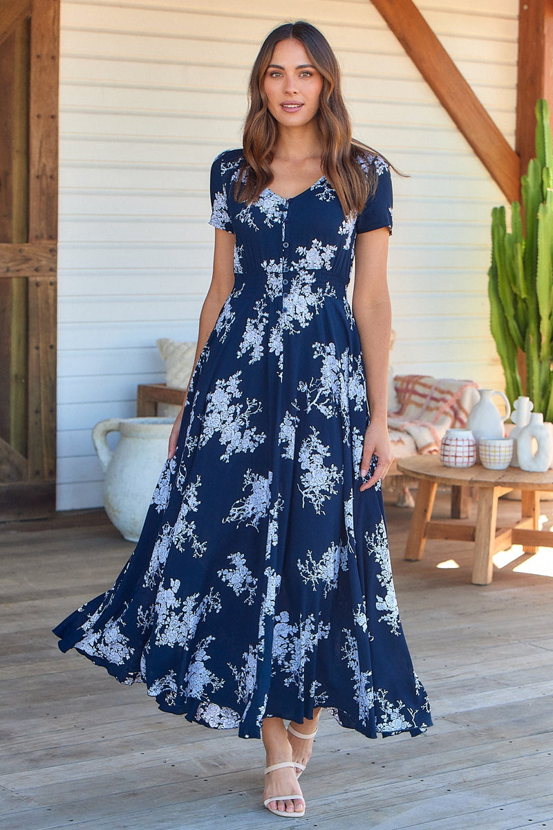 Jessi Dress Navy & White Floral main image 0