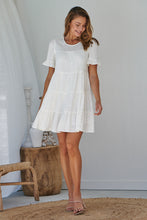 Load image into Gallery viewer, Nia Tiered Cream Linen Smock
