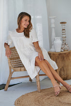 Load image into Gallery viewer, Nia Tiered Cream Linen Smock