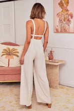 Load image into Gallery viewer, Amira Beige Linen Backless Jumpsuit