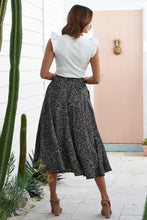 Load image into Gallery viewer, Aria Black Speckled Aline Skirt