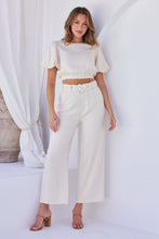 Load image into Gallery viewer, Alina Cream Top and Belted Pant Set