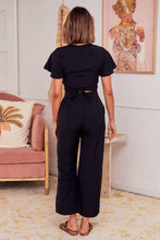 Load image into Gallery viewer, Kendell Black Tie Top and High Waist Pant Set