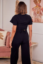 Load image into Gallery viewer, Kendell Black Tie Top and High Waist Pant Set
