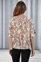 Load image into Gallery viewer, Love Frill Coffee Print Sleeve Top