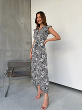 Load image into Gallery viewer, Trissa Navy/White Floral Print Dress