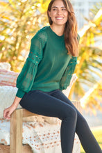 Load image into Gallery viewer, Arabella Lace Sleeve Emerald Green Jumper