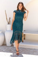 Load image into Gallery viewer, Constance Emerald Lace Evening Dress