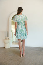 Load image into Gallery viewer, Paloma Chiffon Green/White Floral Cross Over Dress