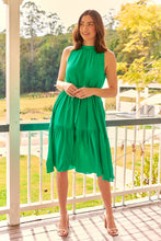 Load image into Gallery viewer, Terra S/less Tiered Green Midi Dress