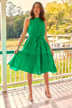 Load image into Gallery viewer, Terra S/less Tiered Green Midi Dress