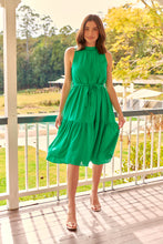 Load image into Gallery viewer, Terra S/less Tiered Green Midi Dress