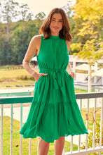 Load image into Gallery viewer, Terra S/less Tiered Green Midi Dress