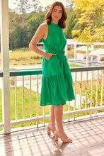 Load image into Gallery viewer, Terra S/less Tiered Green Midi Dress