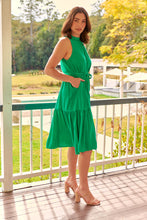 Load image into Gallery viewer, Terra S/less Tiered Green Midi Dress