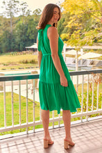 Load image into Gallery viewer, Terra S/less Tiered Green Midi Dress