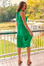 Load image into Gallery viewer, Terra S/less Tiered Green Midi Dress