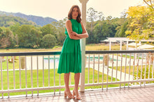 Load image into Gallery viewer, Terra S/less Tiered Green Midi Dress