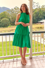 Load image into Gallery viewer, Terra S/less Tiered Green Midi Dress