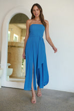 Load image into Gallery viewer, Arlet Strapless Cobalt Strapless Jumpsuit