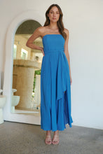 Load image into Gallery viewer, Arlet Strapless Cobalt Strapless Jumpsuit