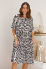 Load image into Gallery viewer, Thea White/Black Spot Print Pocketed Smock
