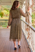 Load image into Gallery viewer, Abigail Gold Long Sleeve Midi Evening Dress