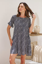 Load image into Gallery viewer, Dulcie Navy/White Tierred Summer Smock Dress
