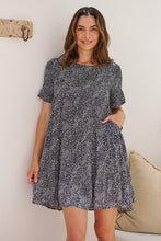 Load image into Gallery viewer, Dulcie Navy/White Tierred Summer Smock Dress