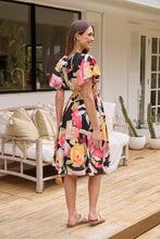 Load image into Gallery viewer, Carina Watermelon/Multi Floral Print Short Sleeve Dress