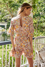 Load image into Gallery viewer, Briar Pink/Orange Floral Print Tie Waist Dress